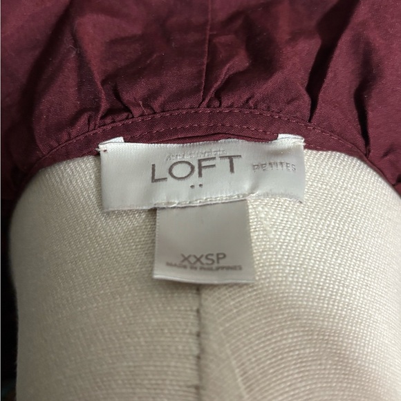 LOFT Burgundy Ruffle Blouse - Picture 6 of 6